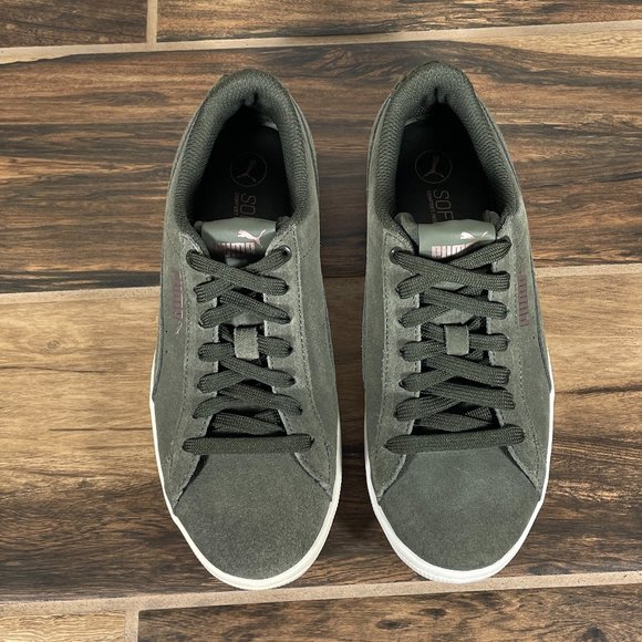 Puma Vikky Womens Size 6 Shoes Green Suede Low Top Casual Trainers Sneakers - Picture 12 of 14
